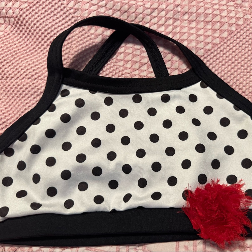 Ellie Black and White Polka Dot Kids Top